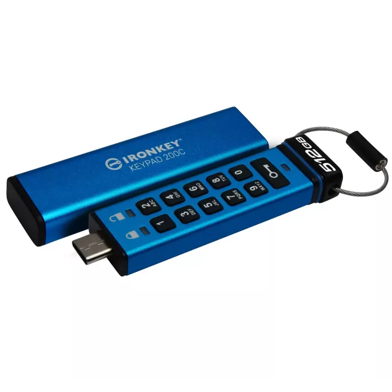 MEMORIA USB 512GB Kingston IronKey Keypad 200C AES-256 USB-C retail