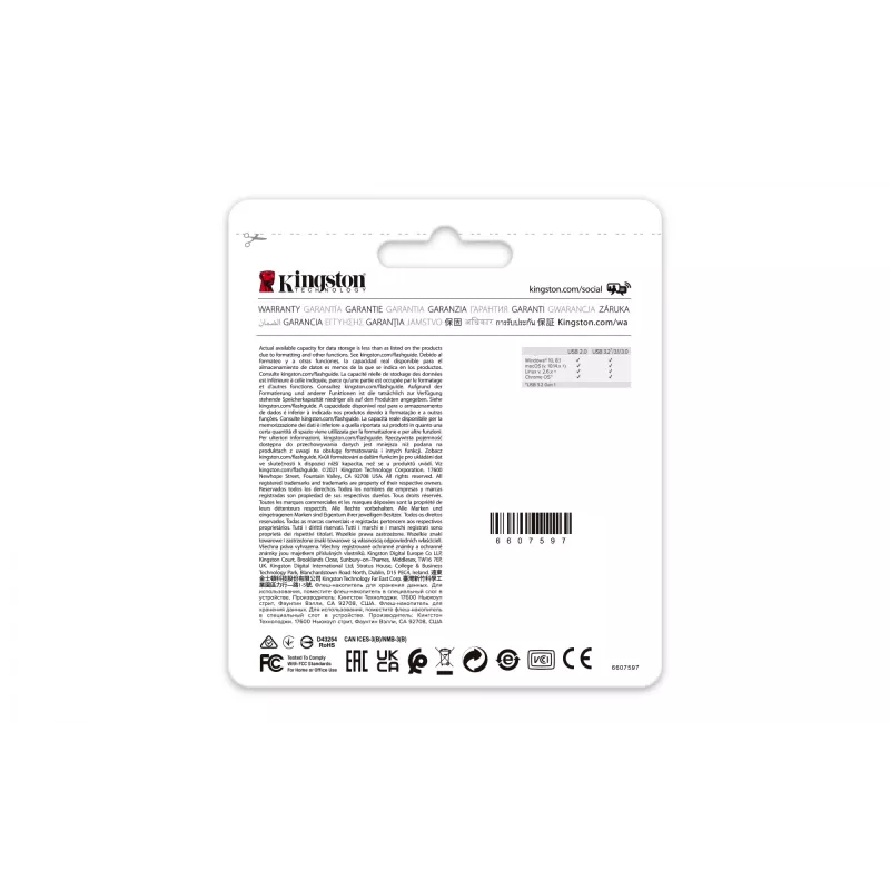 Kingston Technology DataTraveler 64GB USB3.2 Gen 1 Exodia M (Negro + Azul) – 2 unidades