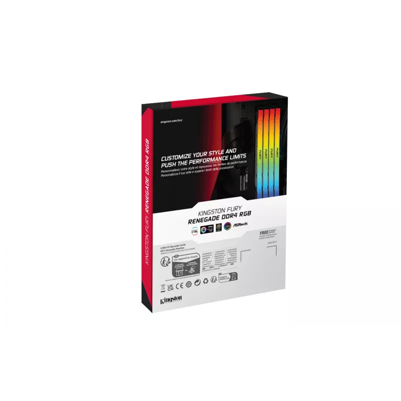 Kingston Technology FURY 32GB 3600MT/s DDR4 CL16 DIMM (Kit de 2) 1Gx8 Renegade RGB