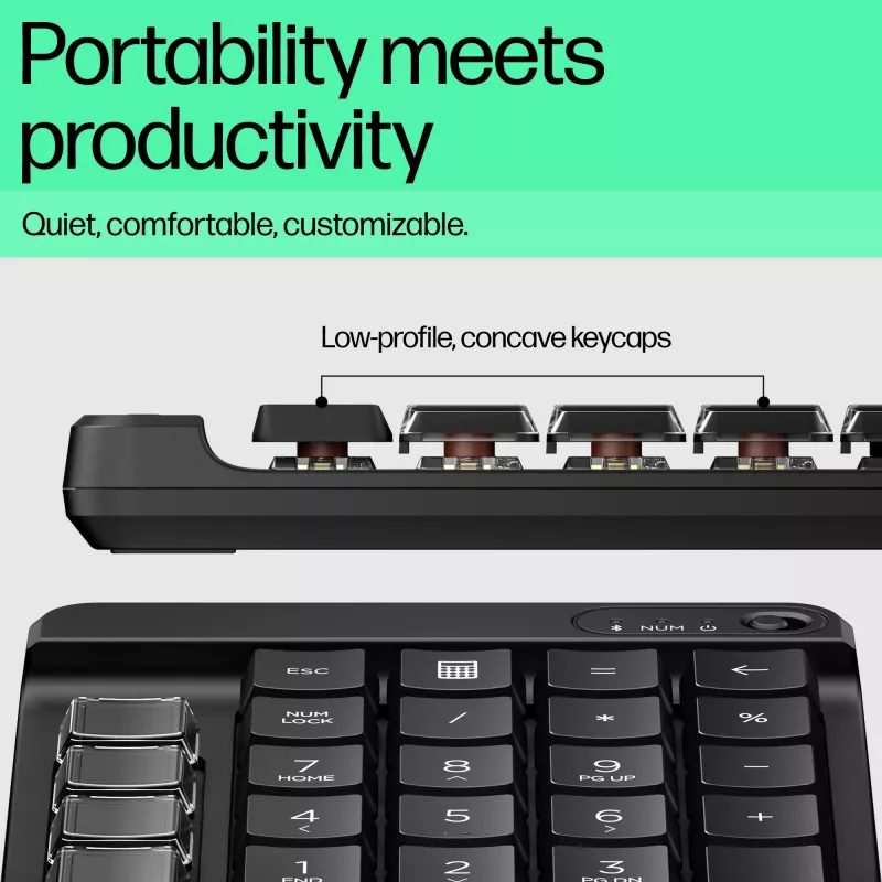 HP 435 Teclado inalámbrico programable, Bluetooth, Negro