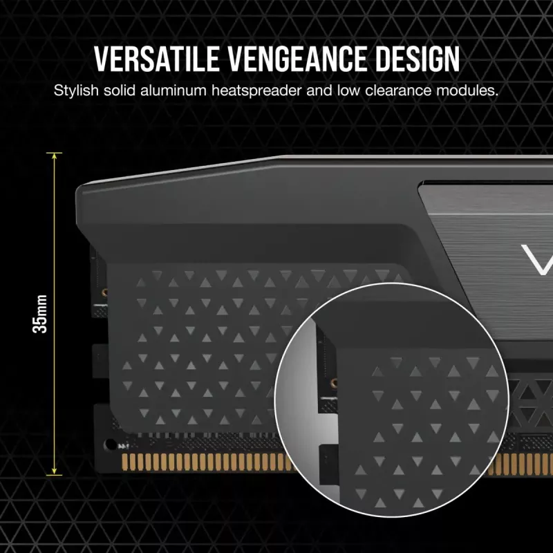 CORSAIR Memoria RAM 32GB (2x16GB) DDR5 DRAM 7200MT/s CL34 Kit de memoria Vengeance - Negro