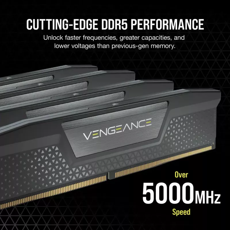CORSAIR Memoria RAM 32GB (2x16GB) DDR5 DRAM 7200MT/s CL34 Kit de memoria Vengeance - Negro