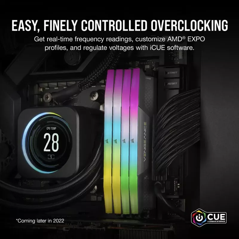 Corsair Vengeance RGB, DDR5-5200, CL40, AMD EXPO - 32 GB Dual-Kit, Gris