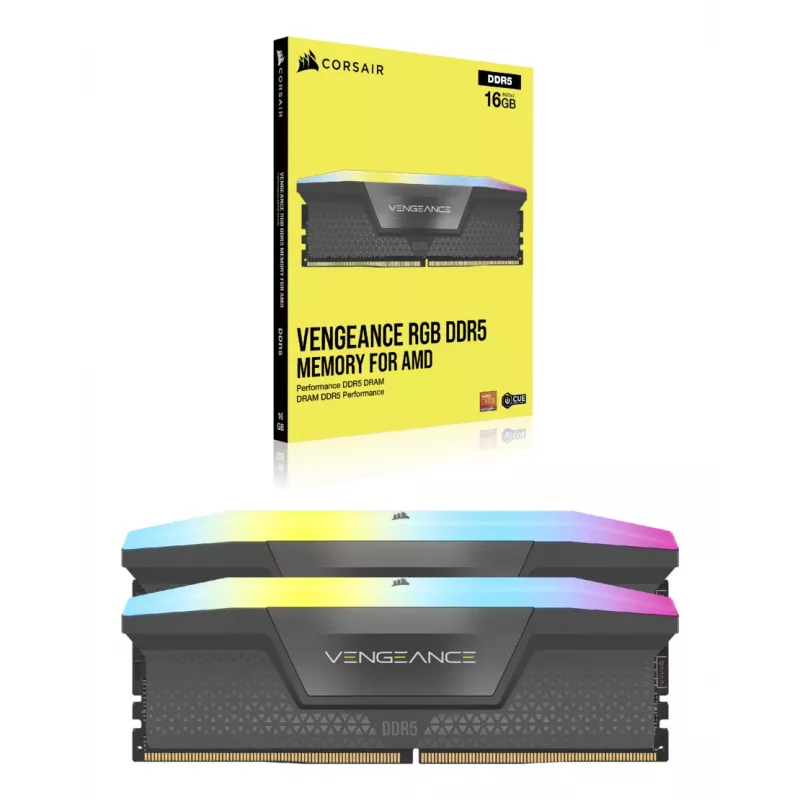 Memoria CORSAIR 64GB (2x32GB) DDR5 DRAM 5200MT/s CL40 AMD EXPO & Intel XMP Kit de memoria Vengeance RGB