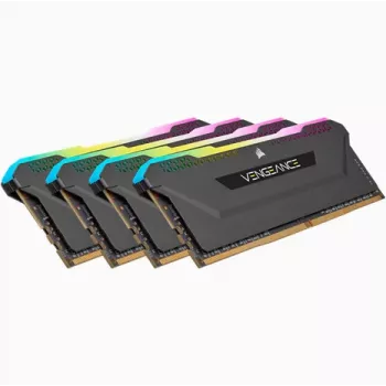Memoria RAM CORSAIR 64GB DDR4 (4 x 16GB) DRAM 3200MHz C16 Kit de memoria Vengeance RGB Pro SL Negro