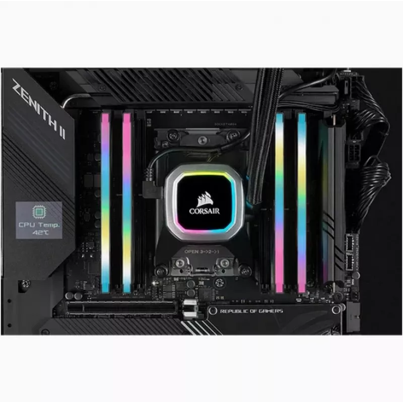 Memoria RAM CORSAIR 64GB DDR4 (4 x 16GB) DRAM 3200MHz C16 Kit de memoria Vengeance RGB Pro SL Negro