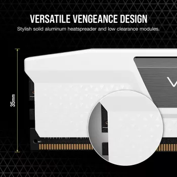 Corsair Vengeance CMK64GX5M2B6000Z30W, 64 GB, 2 x 32 GB, DDR5, 6000 MHz, DIMM de 288 contactos