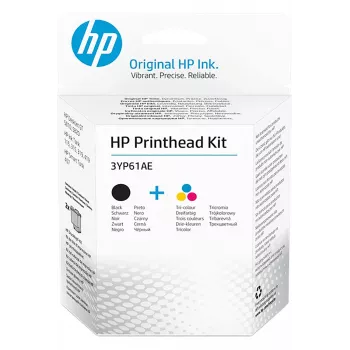 HP 3YP61AE Kit de cabezal de impresión Negro/Tricolor GT, Negro, Cian, Magenta, Amarillo, tinta pigmentada, tinta de colorante, 2 uds.