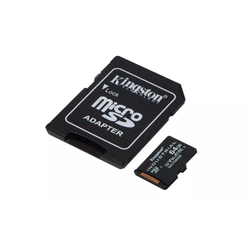 Tarjeta Kingston Technology 64 GB microSDXC Industrial C10 A1 pSLC + adaptador SD