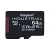 Tarjeta Kingston Technology 64 GB microSDXC Industrial C10 A1 pSLC + adaptador SD