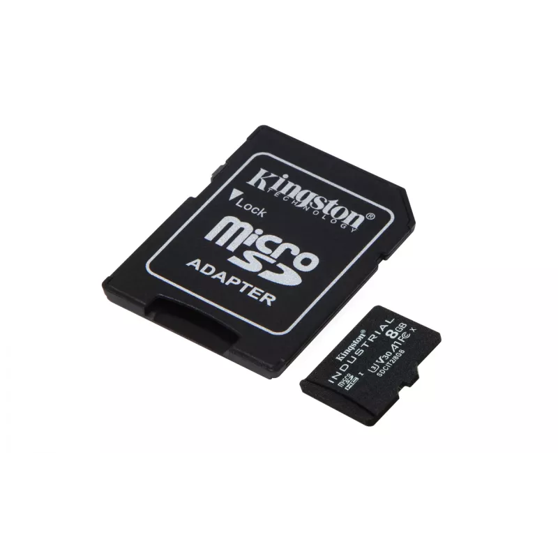 Tarjeta Kingston Technology 8GB microSDHC Industrial C10 A1 pSLC + adaptador SD