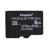 Tarjeta Kingston Technology 8GB microSDHC Industrial C10 A1 pSLC + adaptador SD