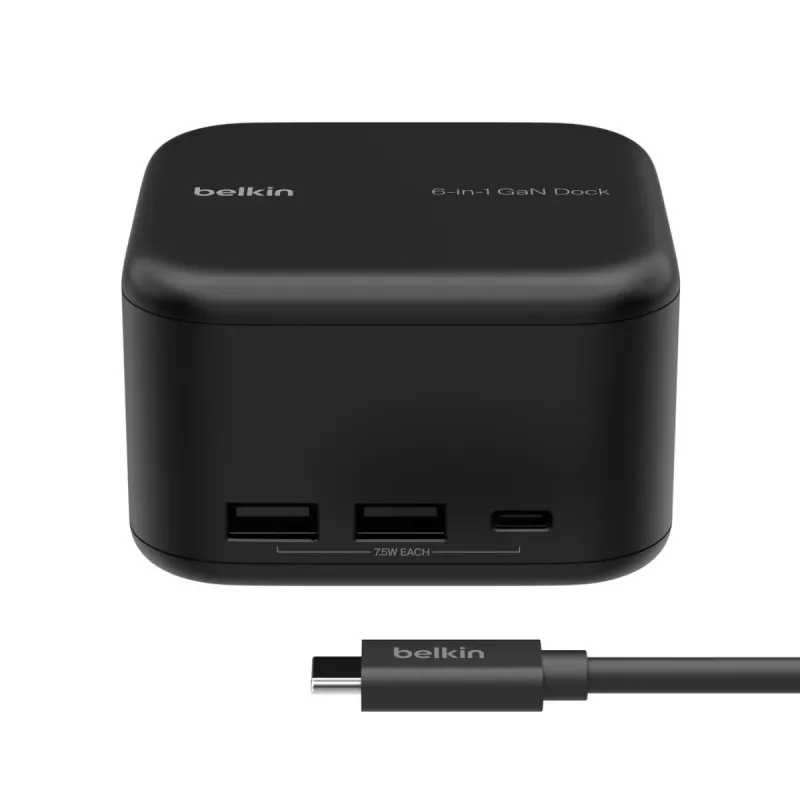 BELKIN USB-C 6-in-1 Core GaN Dock Negro