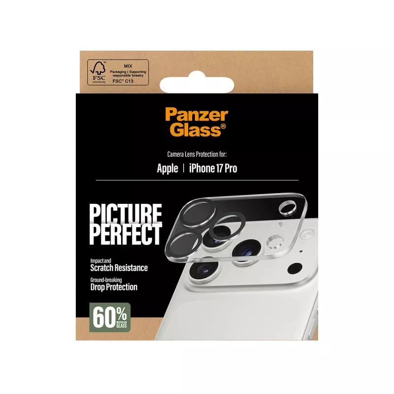 Protector de lente de cámara PanzerGlass iPhone 17 Pro resistente a arañazos y golpes