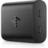 HP 600Q7AA cargador GaN USB-C de 65 W para portátil, 2 × USB-C, 20 V, negro