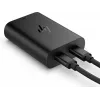 HP 600Q7AA cargador GaN USB-C de 65 W para portátil, 2 × USB-C, 20 V, negro