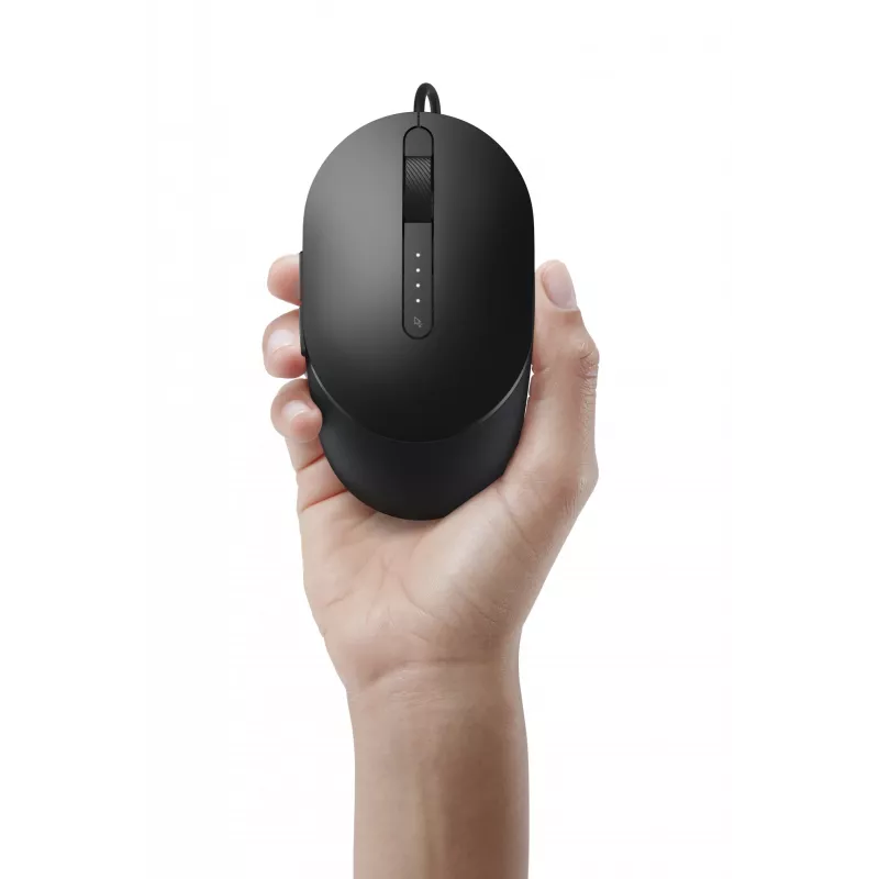 DELL Pro Wired Mouse - MS3220 - Negro, ambidiestro, láser, USB Type-A, 3200 DPI, 2 ms, Negro