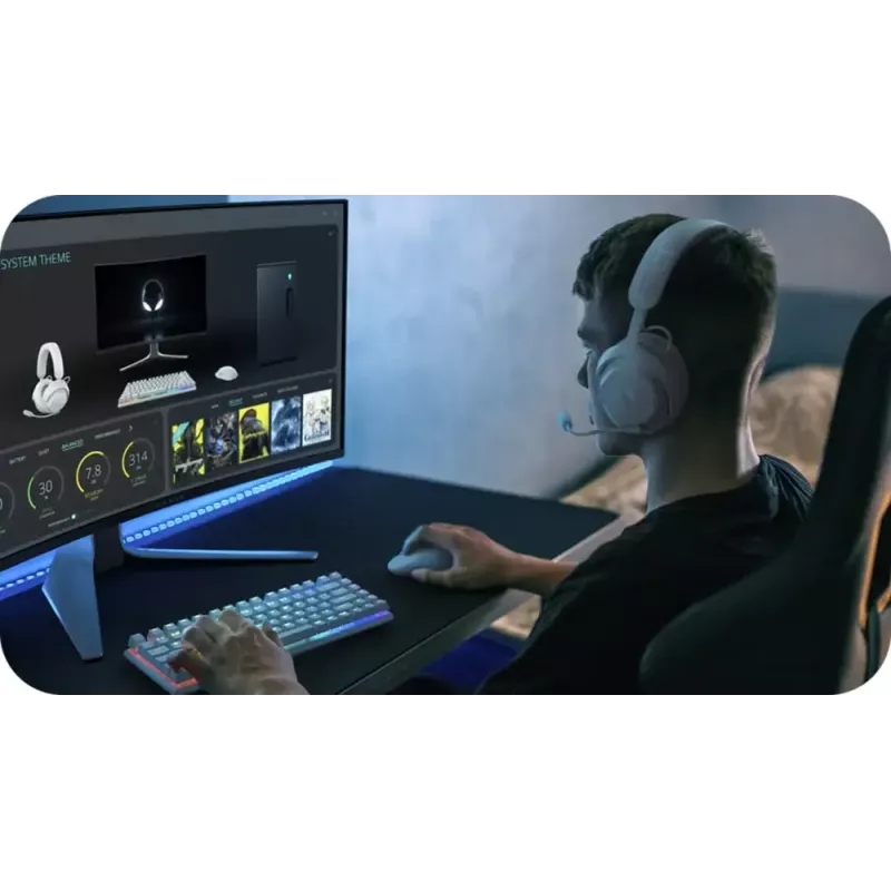 Alienware PRO-HS-G-DEAM Auriculares Cableado e inalámbrico Diadema Gaming USB Type-C Bluetooth Negro, Blanco