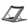 Soporte para portátil y tablet Manhattan, ajustable (5 posiciones), apto para todas las tablets y portátiles hasta 15,6 pulgadas, portátil y ligero, acero, negro, garantía de por vida
