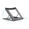 Soporte para portátil y tablet Manhattan, ajustable (5 posiciones), apto para todas las tablets y portátiles hasta 15,6 pulgadas, portátil y ligero, acero, negro, garantía de por vida