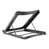 Soporte para portátil y tablet Manhattan, ajustable (5 posiciones), apto para todas las tablets y portátiles hasta 15,6 pulgadas, portátil y ligero, acero, negro, garantía de por vida