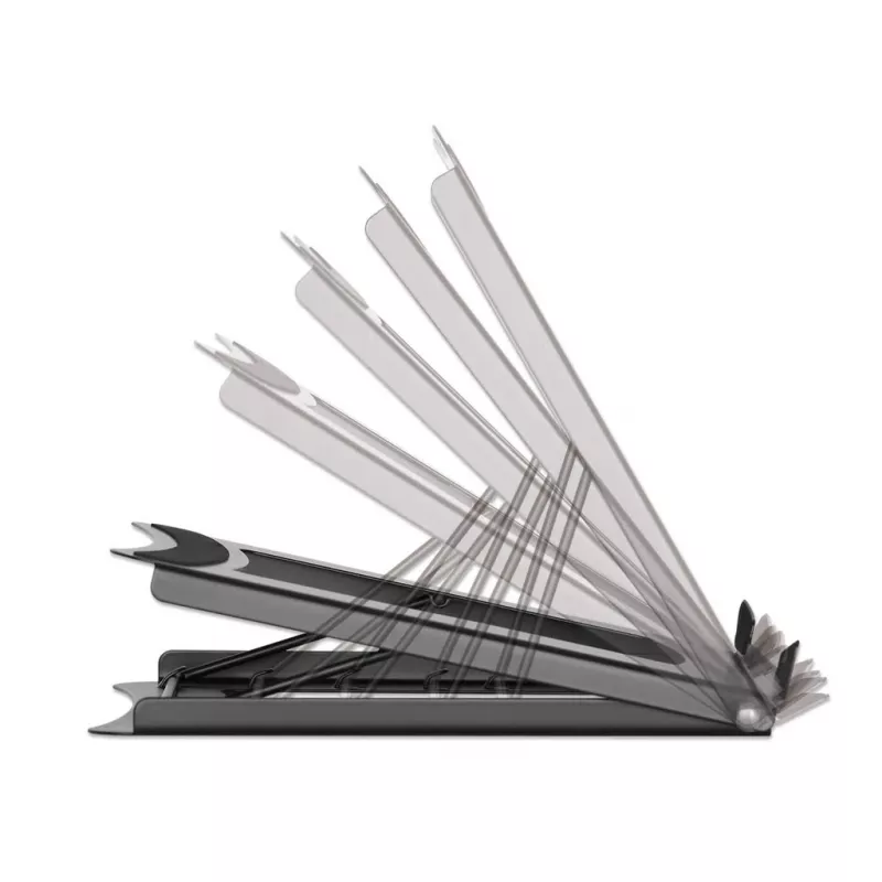 Soporte para portátil y tablet Manhattan, ajustable (5 posiciones), apto para todas las tablets y portátiles hasta 15,6 pulgadas, portátil y ligero, acero, negro, garantía de por vida