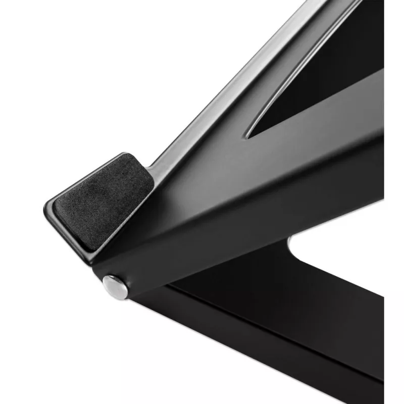 Soporte para portátil y tablet Manhattan, ajustable (5 posiciones), apto para todas las tablets y portátiles hasta 15,6 pulgadas, portátil y ligero, acero, negro, garantía de por vida