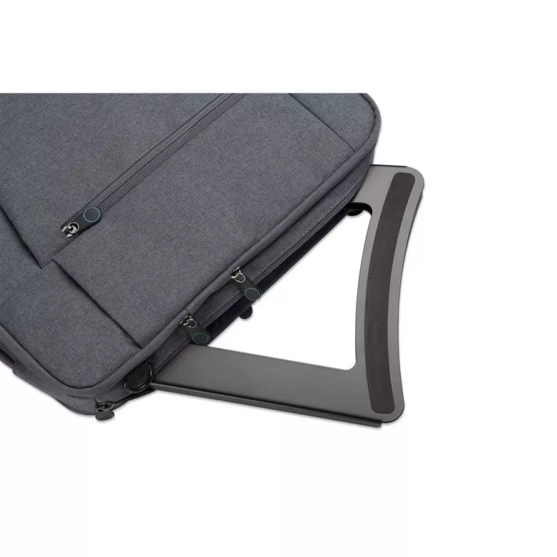 Soporte para portátil y tablet Manhattan, ajustable (5 posiciones), apto para todas las tablets y portátiles hasta 15,6 pulgadas, portátil y ligero, acero, negro, garantía de por vida
