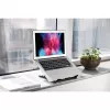 Soporte para portátil y tablet Manhattan, ajustable (5 posiciones), apto para todas las tablets y portátiles hasta 15,6 pulgadas, portátil y ligero, acero, negro, garantía de por vida