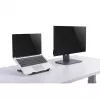 Soporte para portátil y tablet Manhattan, ajustable (5 posiciones), apto para todas las tablets y portátiles hasta 15,6 pulgadas, portátil y ligero, acero, negro, garantía de por vida
