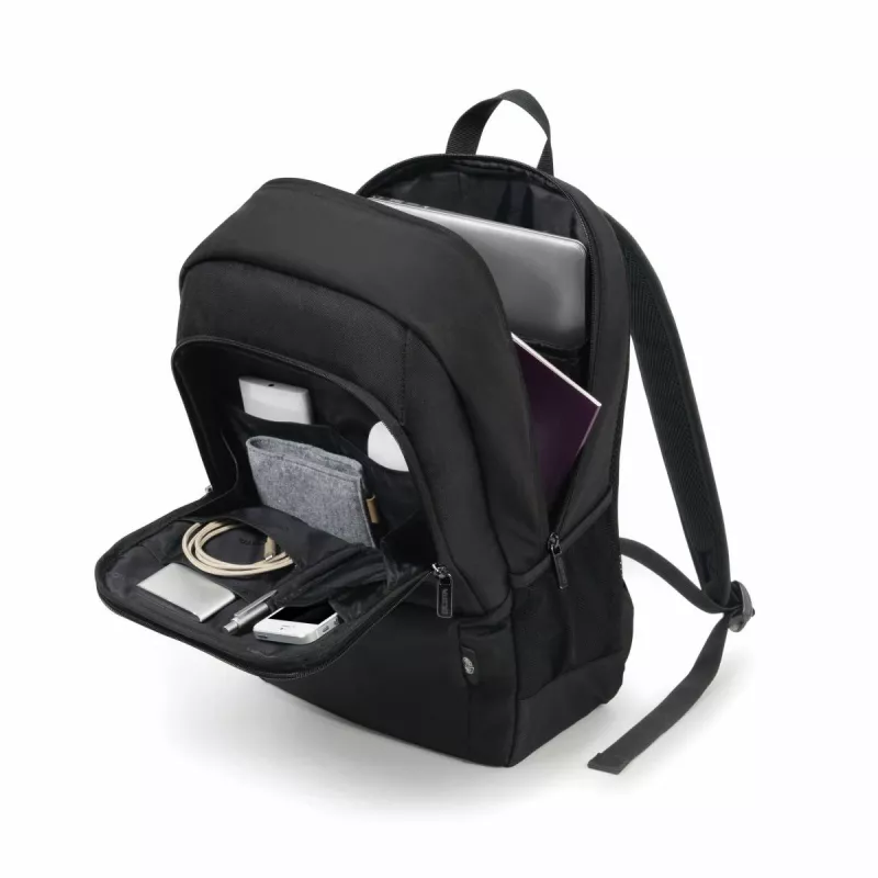 DICOTA Eco Backpack Base - Mochila para portátil 13-14.1in - Negro / 300d rPET Poliéster