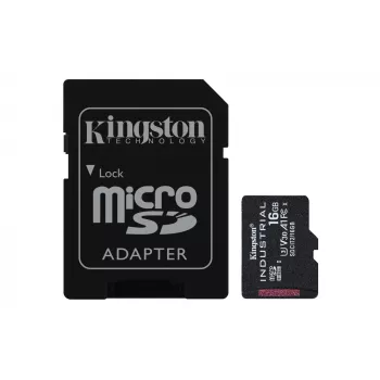 Kingston Technology 16GB microSDHC Industrial C10 A1 tarjeta pSLC + Adaptador SD