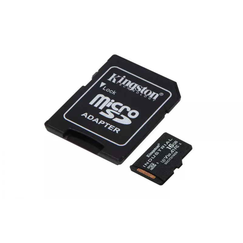 Kingston Technology 16GB microSDHC Industrial C10 A1 tarjeta pSLC + Adaptador SD