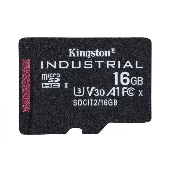 Kingston Technology 16GB microSDHC Industrial C10 A1 tarjeta pSLC pack individual sin adaptador