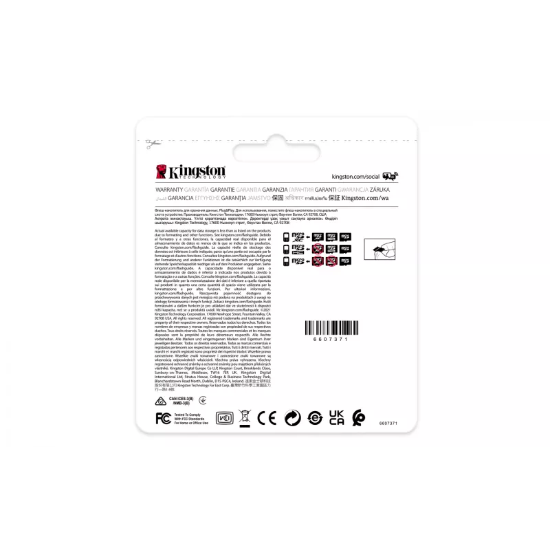 Kingston Technology 16GB microSDHC Industrial C10 A1 tarjeta pSLC pack individual sin adaptador