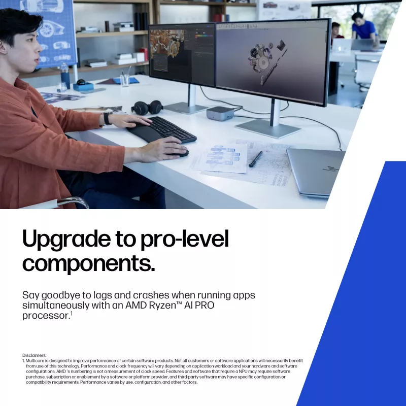 HP ZBook 8 G1ak A3ZT3ET estación de trabajo móvil AI PC, AMD Ryzen AI 7 PRO 350, 35,6 cm (14 pulgadas) WUXGA IPS 1920 x 1200, 32 GB de RAM, SSD NVMe de 1 TB, AMD Radeon 860M, Wi-Fi 7, Bluetooth, Windows 11 Pro, teclado alemán, Meteor Silver