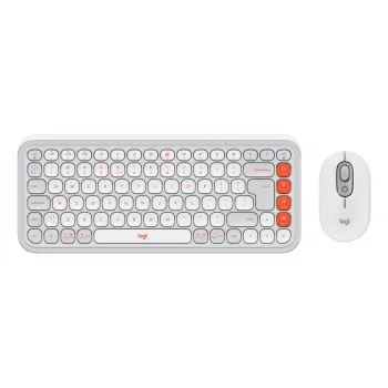 Logitech POP Icon Combo Teclado y ratón Universal Bluetooth QWERTY US International Naranja Blanco