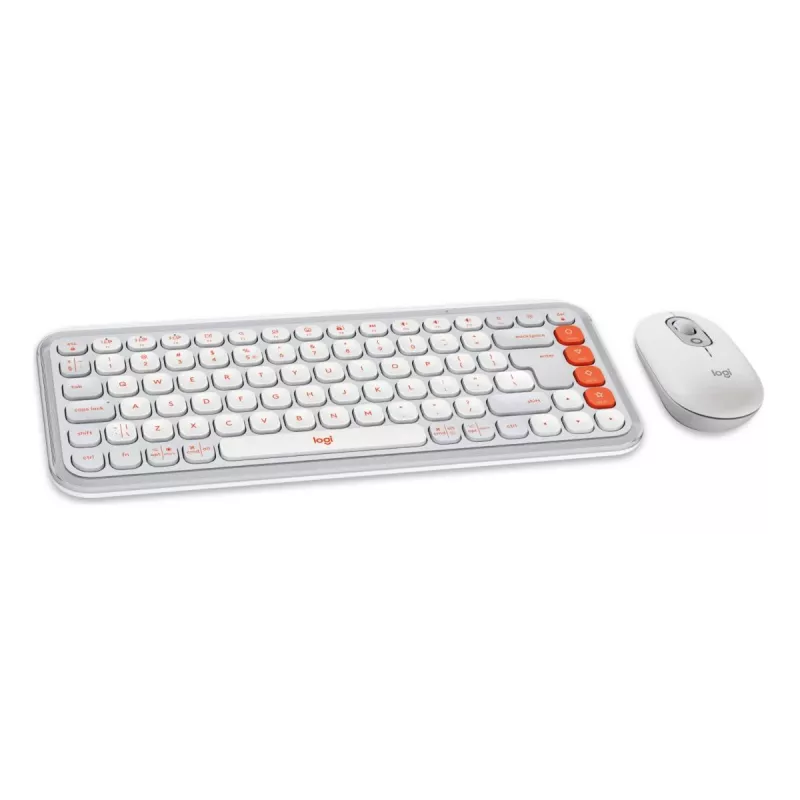 Logitech POP Icon Combo Teclado y ratón Universal Bluetooth QWERTY US International Naranja Blanco