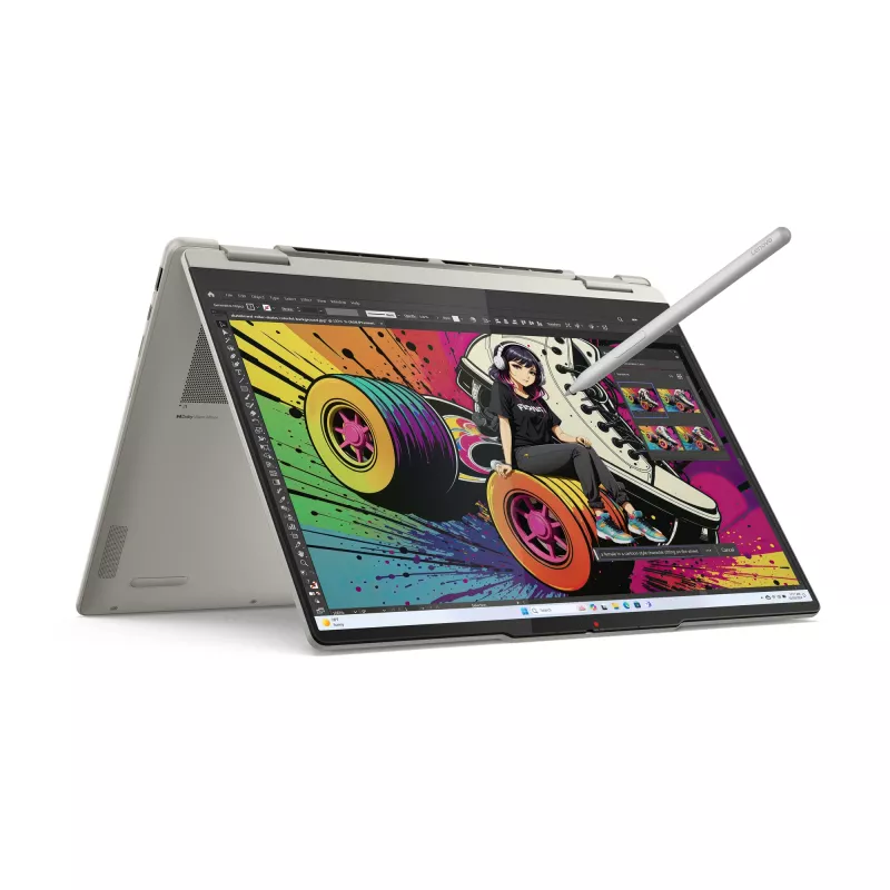 Lenovo Yoga 7 2-in-1 14AKP10 Copilot+ PC AMD Ryzen™ AI 7 350 Híbrido (2-in-1) 35,6 cm (14 inch) Pantalla táctil 2.8K 16 GB LPDDR5x-SDRAM 1 TB SSD Wi-Fi 7 (802.11be) Windows 11 Home Alemán Gris