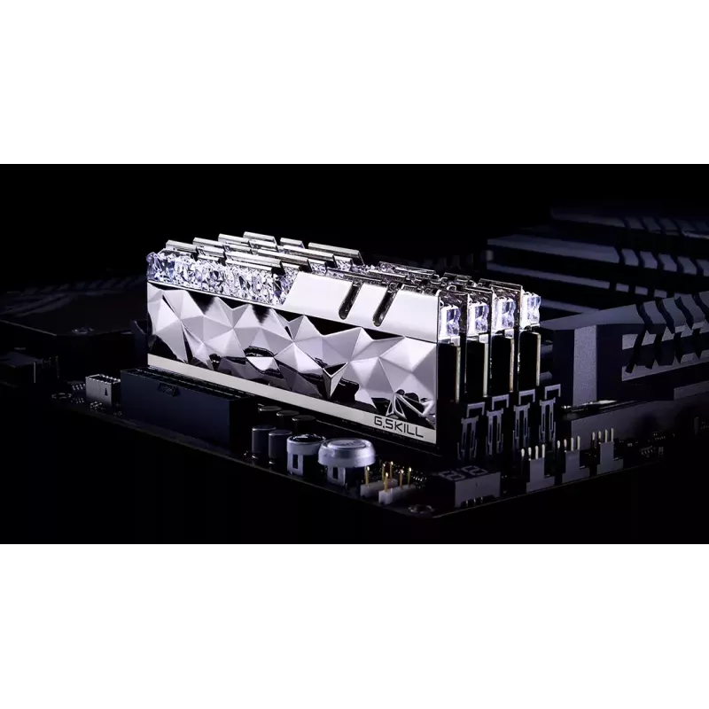 DIMM 64 GB DDR4-3600 (4x 16 GB) Quad-Kit, memoria RAM plateada, F4-3600C16Q-64GTESC, Trident Z Royal Elite, INTEL XMP