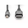 DIGITUS mini DP a DP 8K 60 Hz. DP 1.4 carcasa de aluminio negro 2 m