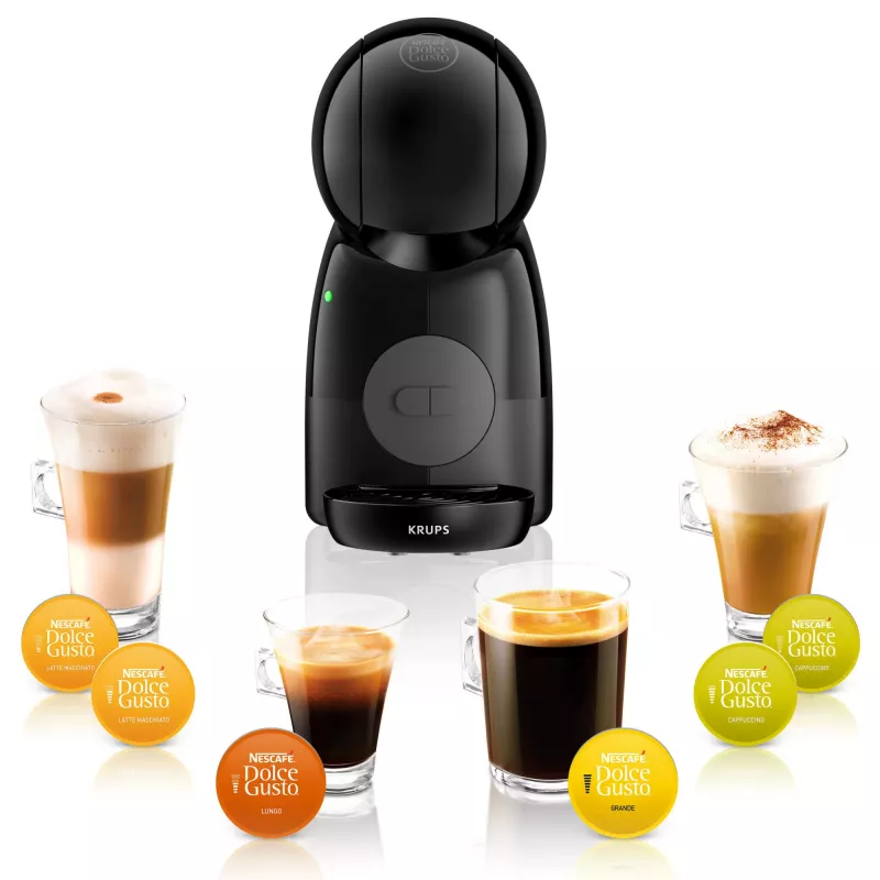 Cafetera espresso KRUPS Piccolo XS KP1A3B, depósito de agua de 0,8 l, cápsulas Dolce Gusto, 1600 W, encimera, negro