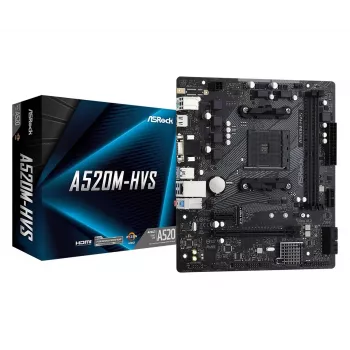 Placa base ASRock A520M-HVS AM4 AMD A520 2 X DDR4 USB 3.2 SATA 3 7.1ch HD Audio mATX