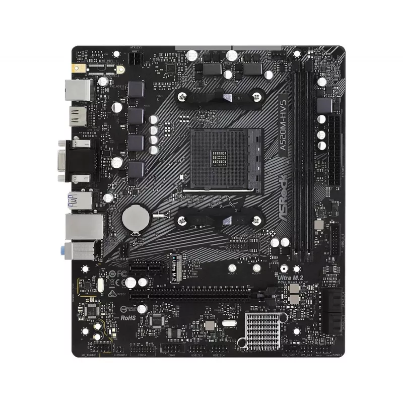 Placa base ASRock A520M-HVS AM4 AMD A520 2 X DDR4 USB 3.2 SATA 3 7.1ch HD Audio mATX
