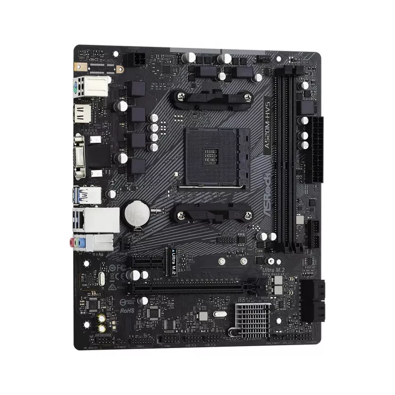 Placa base ASRock A520M-HVS AM4 AMD A520 2 X DDR4 USB 3.2 SATA 3 7.1ch HD Audio mATX