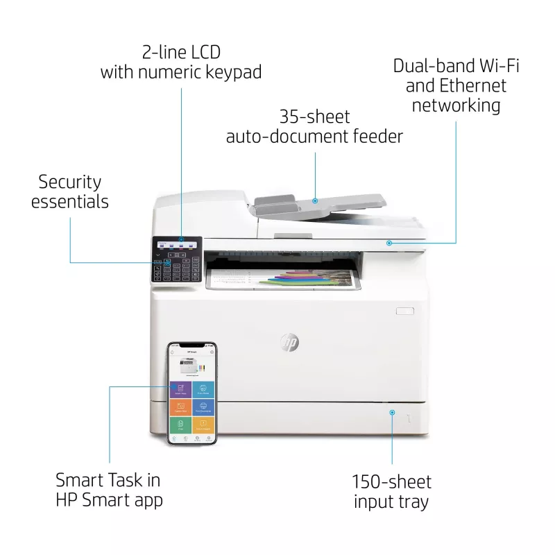 HP Color LaserJet Pro MFP M183fw, Láser, Impresión en color, 600 x 600 DPI, A4, Impresión directa, Blanco