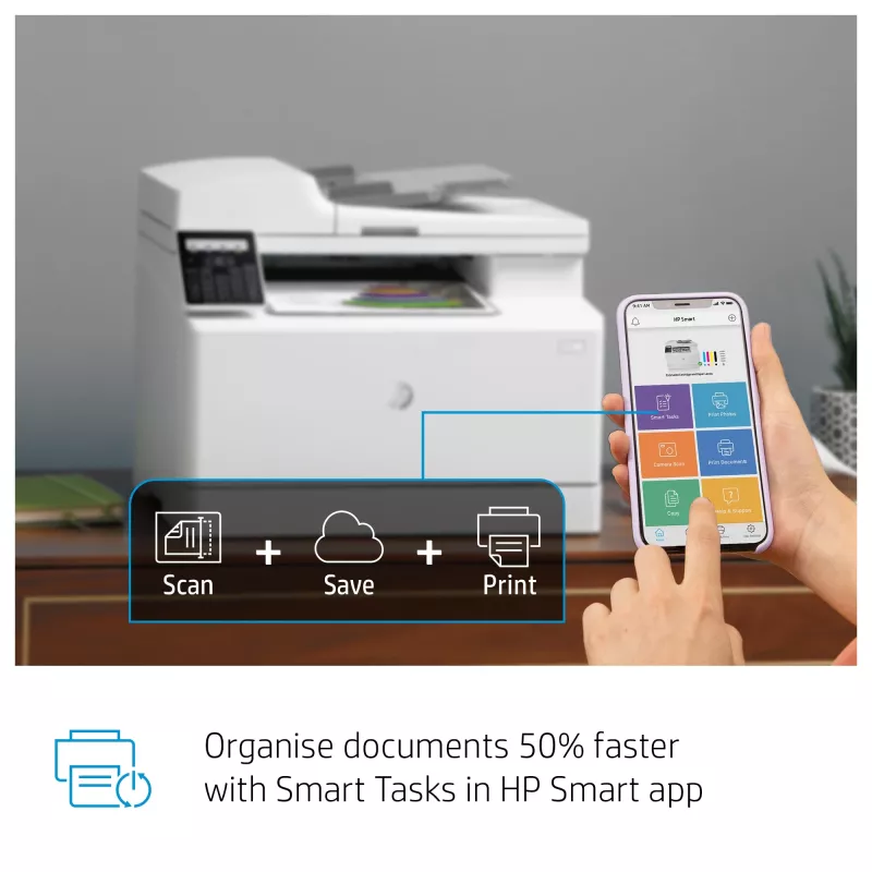 HP Color LaserJet Pro MFP M183fw, Láser, Impresión en color, 600 x 600 DPI, A4, Impresión directa, Blanco