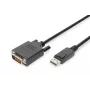Cable adaptador DisplayPort DIGITUS, DP - DVI (24+1) M/M, 2 m con bloqueo, compatible con DP 1.2, CE Negro