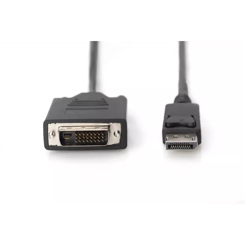 Cable adaptador DisplayPort DIGITUS, DP - DVI (24+1) M/M, 2 m con bloqueo, compatible con DP 1.2, CE Negro