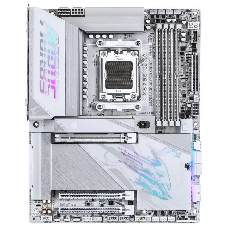 Placa base GIGABYTE X870E AORUS PRO X3D ICE, AMD AM5, ATX